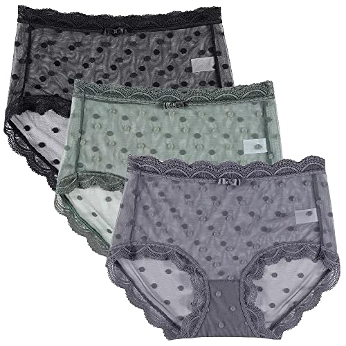Pholeey Sexy Damen-Unterwäsche, Spitzenhöschen, Übergröße, 3er-Pack, 3 Stück, Large Cover