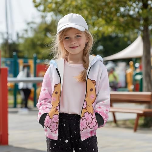 YEXIATODO Girls Long Sleeve Hooded Sweatshirt Zipper Crop Top Hoodies Pullover Sweatshirts for Girl with Pockets4