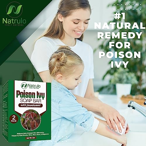Image of Natrulo Poison Ivy Soap Bar - All Natural Poison Ivy Treatment - Anti-Itch Skin Cleanser Bar for Poison Ivy, Poison Oak & Sumac - Removes Oils, Soothes & Relieves Rashes - 4 oz Bar Made in USA