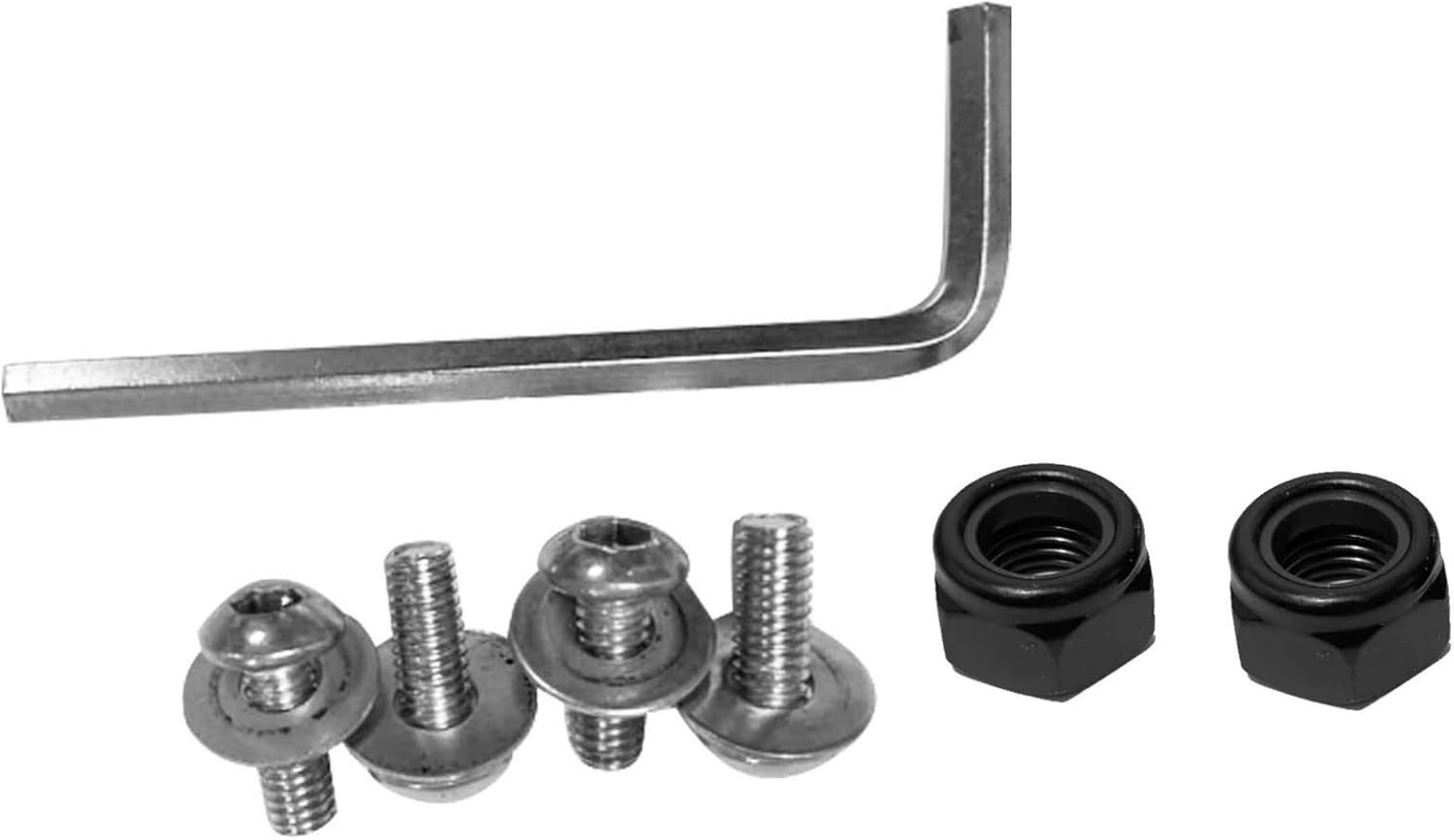 Fastening screws for front and rear legs*4, Allen wrench*1, Fastening nuts on pedals*2