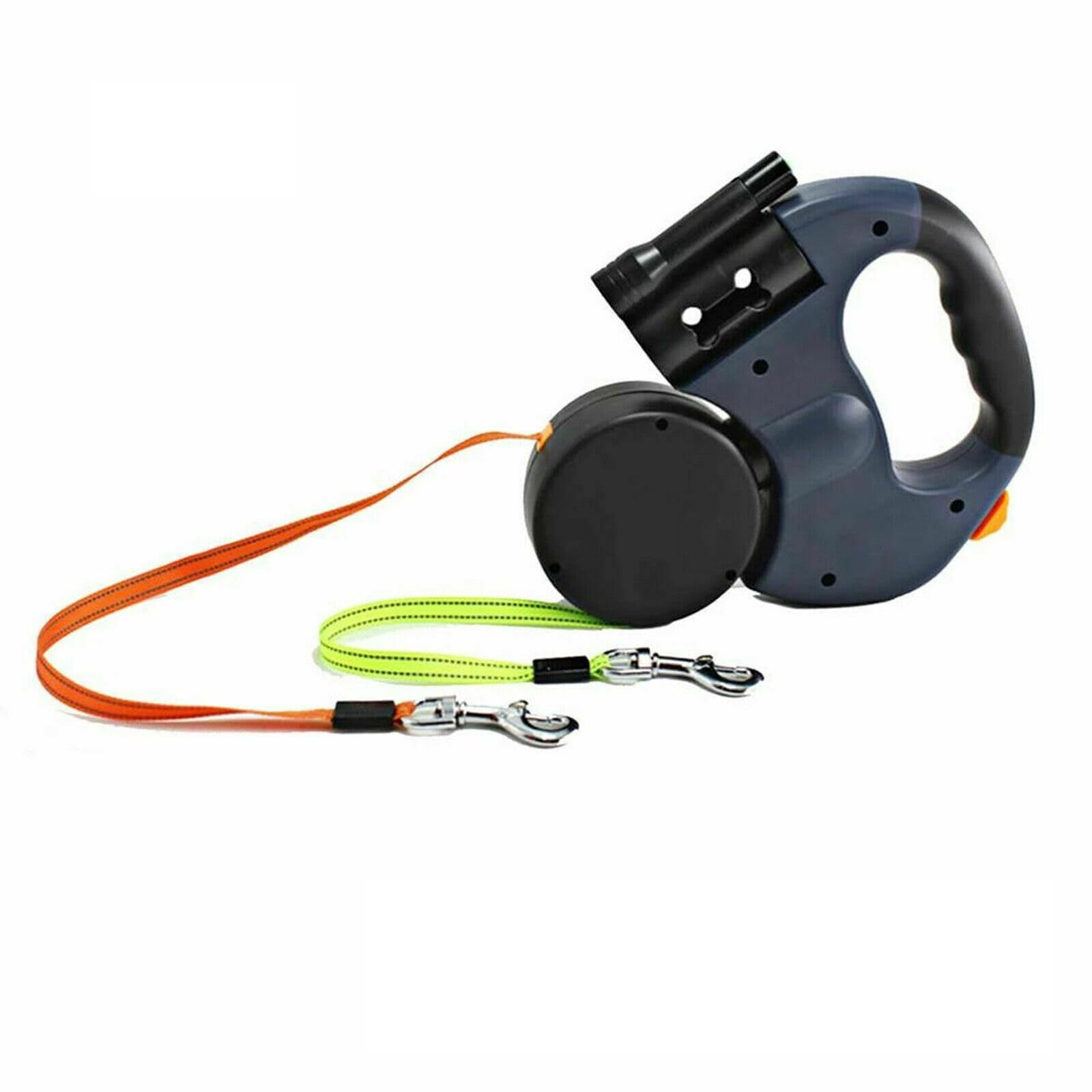 Trintion 3M Double Retractable Dog Lead,with Non-Slip Handle Dog Lead with LED Light 360° Tangle-Free Strong Nylon Band Heavy Duty Reflective Walking Pet Leades for Small Dogs or Cats