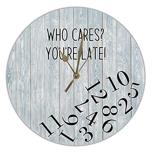 Reloj de pared redondo de 12 pulgadas silencioso de madera miniatura 1