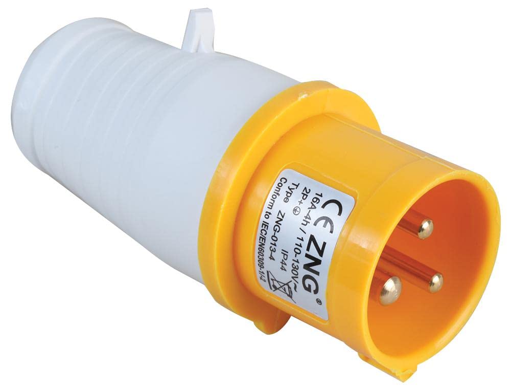 PRO ELEC - 16A, 110V, Cable Mount CEE Plug, 2P+E, Yellow, IP44