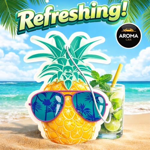Image of Aroma Car Perfume Hanging Car Air Freshener, Pineapple Mojito (Pack of 3)