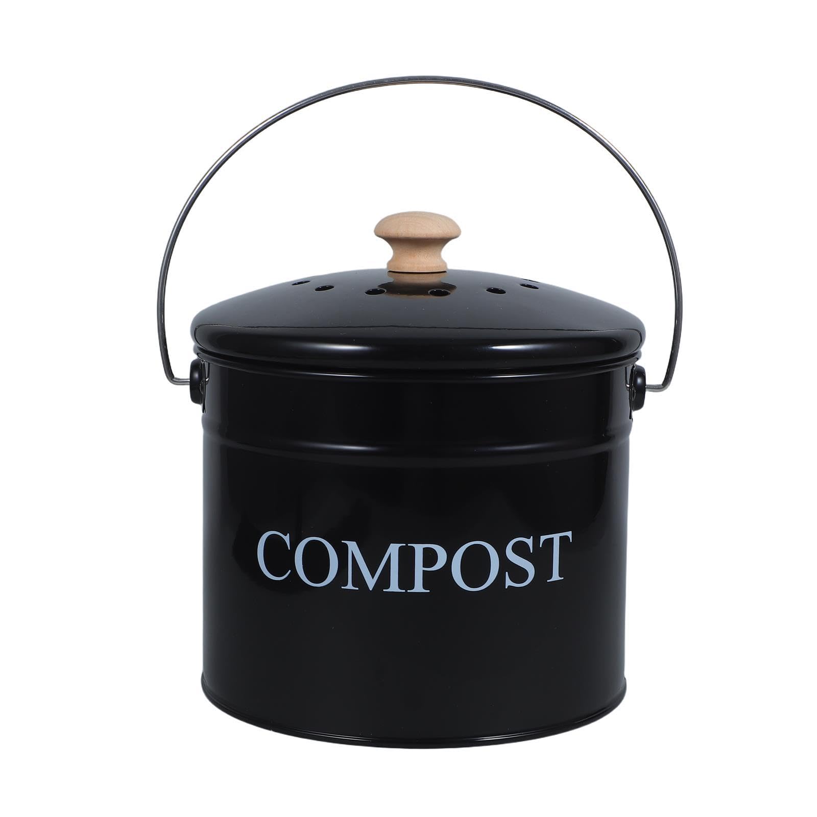Healeved Composteur de comptoir : Composteur de Cuisine avec Couvercle - Seau à déchets Alimentaires pour comptoir - de Style Ferme pour Appartement ou Bureau