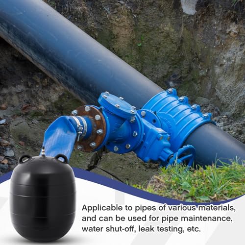 Image of Glooglitter 10 Inch Inflatable Pipe Plug Sewer Test Plug Rubber Plumbing Test Balloon Ball for Sewage Pipeline Inspection (with 39.37 Plastic Extension Hose)