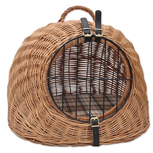 Aumüller Katzenhöhle/Transportkorb aus Vollweide inkl. Liegekissen - 50 cm