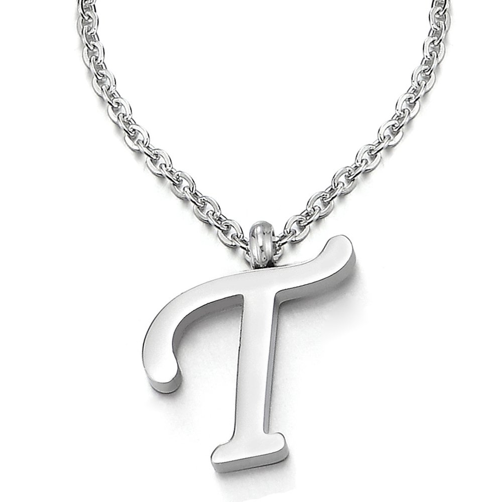 Nombre Inicial Letra del Alfabeto A Colgante, Collar de Mujer Hombre, Acero Inoxidable,50cm Cadena Cuerda — view 7