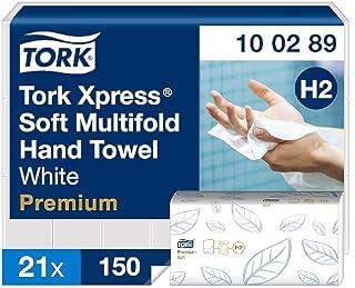 Tork Xpress miękki ręcznik Multifold, 3- panelowy (w składce wielopanelowej), biały, H2, Jakość Premium, 2-warstwowy, chłonny, 21 x 150 listków, 100289