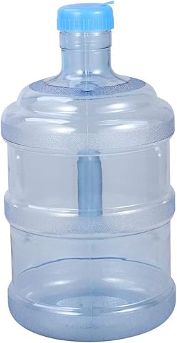 VOSAREA Contenedor de botella de agua de plástico de 5L Cubo de jarra con tapa de corona y asa de transporte para cubo de agua purificada