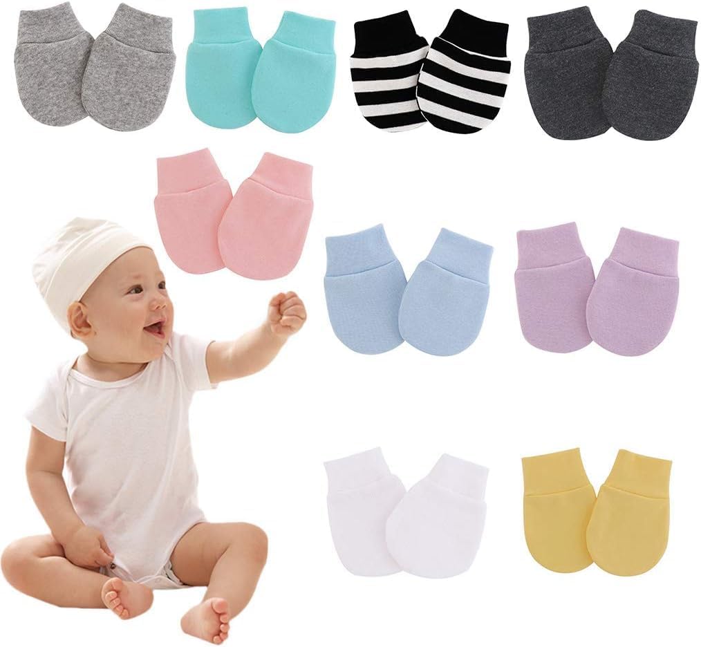 Jowxsx 1 Pair Baby Anti Scratching Soft Cotton Gloves Newborn Infant Handguard Mittens Black and White Stripes Gloves and Mittens Accessories, Girls' Gloves and Mittens