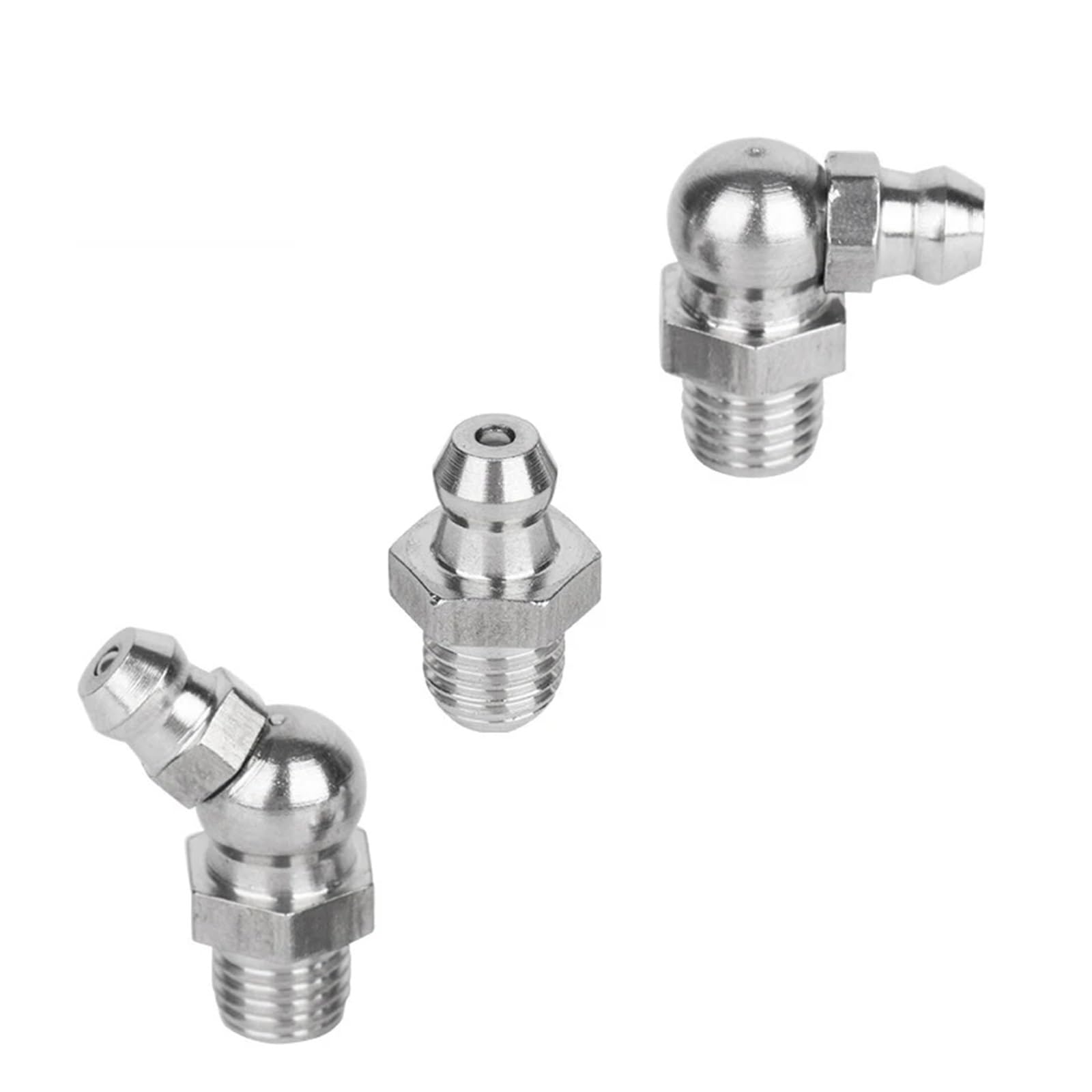 AARTERZZA 10pcs 1/8"-28 1/8"-27 1/4"-28 1/4"-19 3/8"-19 NPT Male 304 Stainless Steel Oil Nipple Tube Pipe Fitting(NO7)