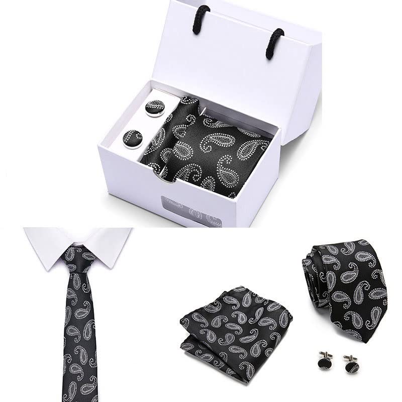 Set de corbata, pañuelo y gemelos para hombre miniatura 3
