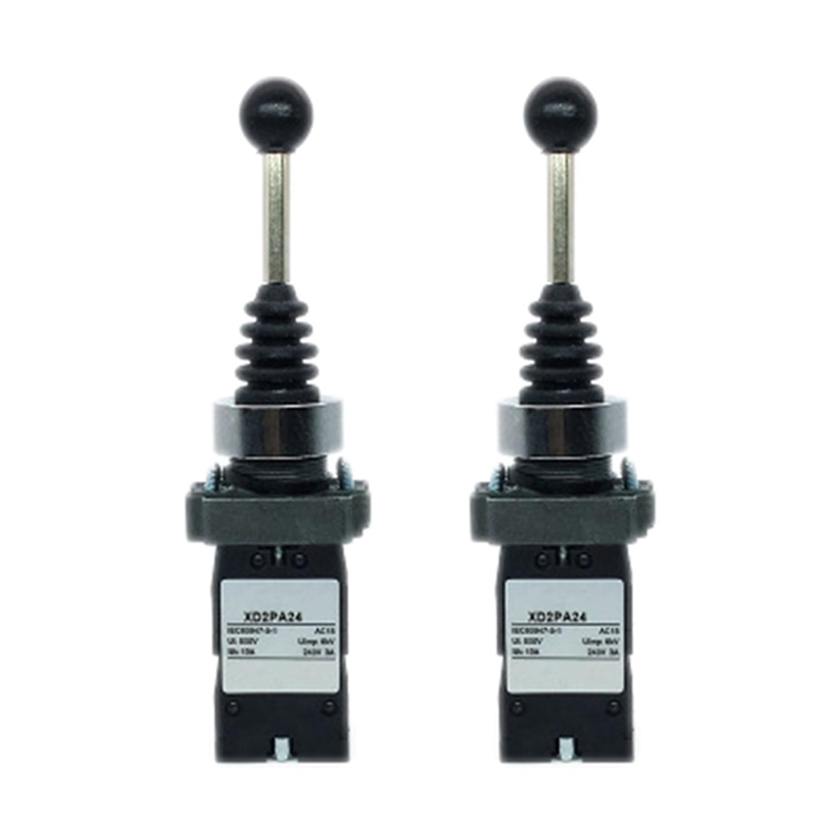 Jnchdghwa Black & Silver 2X Xd2pa24cr 4No 4 Positions Momentary Spring Return Wobble Stick Joystick