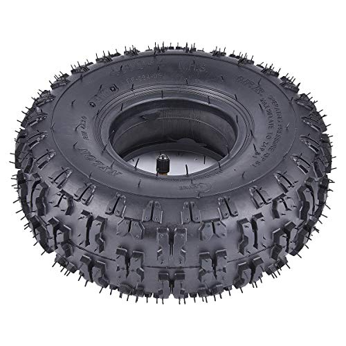 RUTU 2 Pack of 4.10-4 410-4 4.10/3.50-4 Inner Tubes + Tires for Garden Rototiller Snow Blower Mowers Hand Truck Wheelbarrow Go Cart Kid ATV