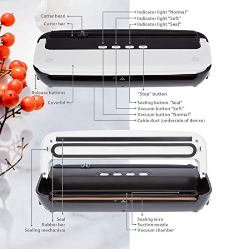 Zoomyo Vakuumierer, Folienschweissgerät, zum Sous Vide Garen mit Vakuumbeutel für Lebensmittel, Folienschweißgerät mit… – Bild 3