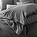 Doffapd Duvet Cover King, Washed Cotton Duvet Cover Set - 3 Piece (King, Dark Gray)