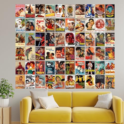 Image of Good Hope Set of 60 Bollywood & Hollywood Movie Posters, Iconic Film Collection for Home Decor Perfect For Bedroom Living Room Wall Decor Gift Wallpaper sticker Hostel Boys Girls (Bollywood, A6 (9x12 Inch))