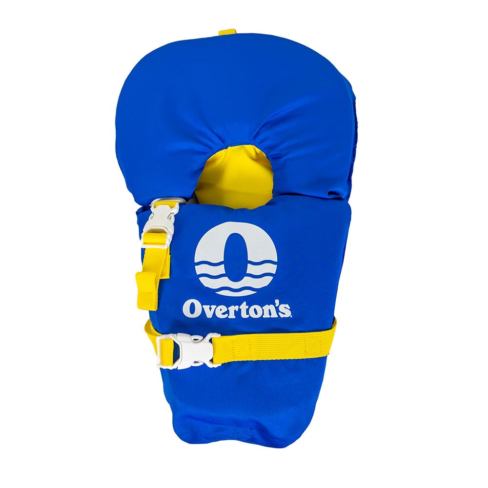 Overton's Toddler Life Jacket - USCG Approved Type II, Designed for Children up to 30 lbs., Elasticized Fabric for Snug Fit, Oversized Collar for Head Support, Grab Strap for Quick Recovery