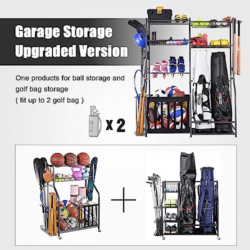 Image of Mythinglogic Sports Equipment Organizer for Garage with Golf Bag Storage