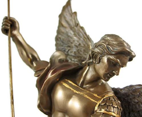 PacifcGift St. Michael Statue Cold Cast Bronze 10"