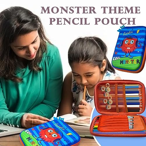 Image of FunBlast Stylish Pencil Pouches for Girls and Boys, Trendy Pencil Box for Kids, Durable Pencil Case for School, Organize Stationery for Girls (Multicolor)