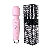 Wireless Hand held Electric Beauty bar 8 Powerful vibe max speeds Frequency 20 Vibration Patterns Wand Magic Rechargeable Massager Therapy for Neck,Legs Pains & Sports Injury - Pink Mini Whisper Quiet