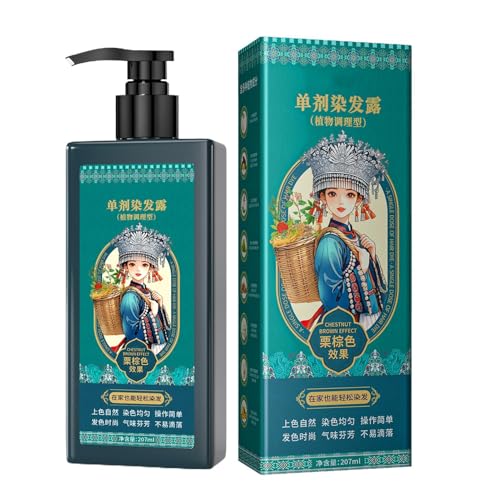 Champú Para Teñir El Cabello, 207 Ml, Cobertura De Canas Naturales, Refrescante Del Color, Cuidado Del Cabello Rizado, Color De Barba, Fórmula Anticanas, Tamaño De Viaje, Calidad De Salón, Uso D