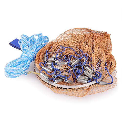 image for Boshen American Hand Cast Fishing Net Easy Throw Nylon Fishing Mesh Ne