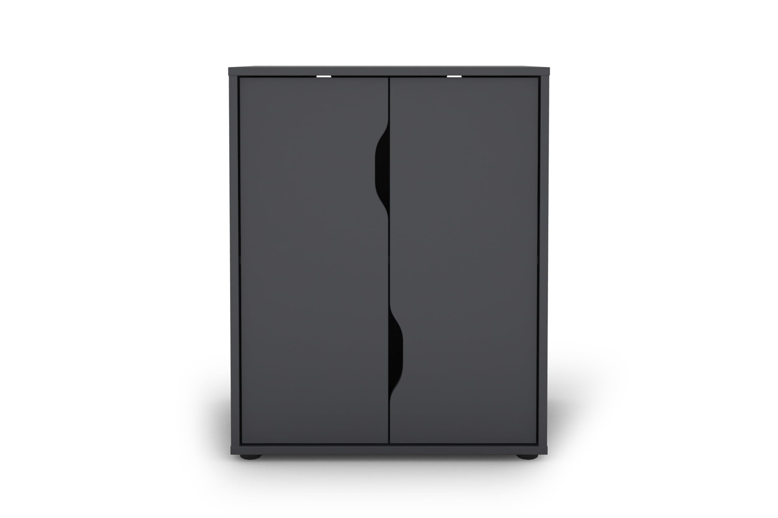 byLIVING Aktenschrank Belfast, 2 Türen, viel Stauraum, Melamin Anthrazit | B 60, H 76,5, T 37 cm