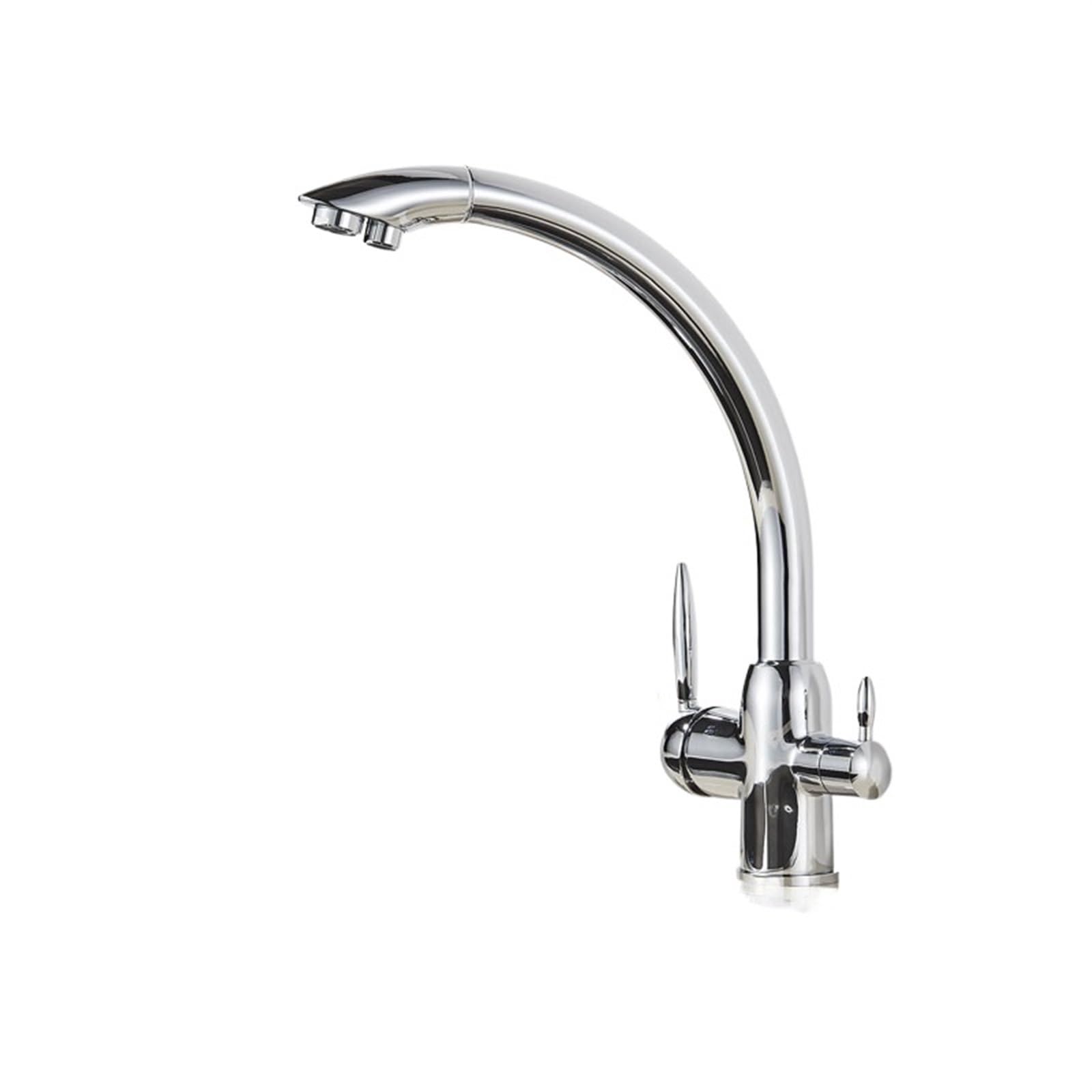 ZYCHSJXA Purified Kitchen Faucet Cold Handle Rotation Drinking Sink Mixer Tap Deck Mounted(Chrome)