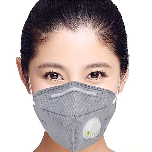 Preisvergleich Produktbild N95 Mund Staubschutzmaske, FFP2 Ventil Standard Atemschutzmaske, Luft Schutzmaske mit Filter, Staubschutzmasken effektiv isoliert Luftpartikel & Luftverschmutzung (5 Stück)