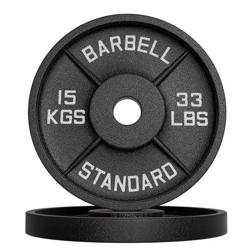 Disques de poids en fonte 10kg, 15kg, 20 kg au choix, Ensemble de disques d'haltères, Set de plaques avec alésage 50 mm pour Musculation et Haltérophilie (2...