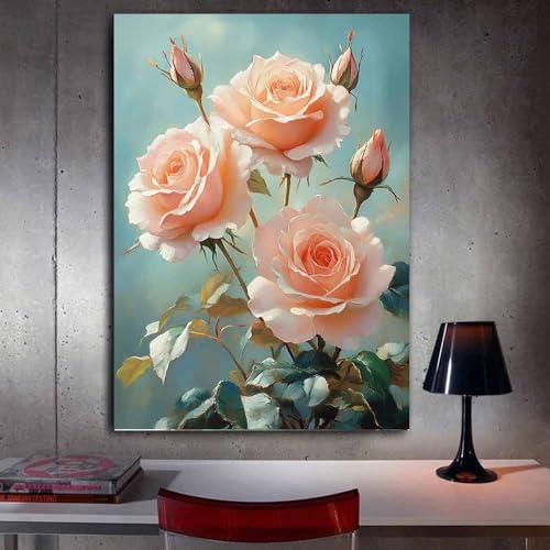 Image d'art rose TERUEA peinture de roses pour une touche de douceur