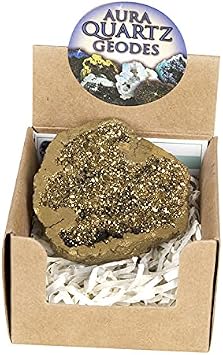 Natural Geode Crystal Agate, Titanium Coated Reiki Healing Crystal Geode Druzy Irregular Mineral Specimen for Home Office Decorat DIY Materialsion