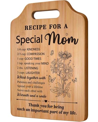 Gifts for Mom Mothers Day, Moms Birthday Gift Ideas, Recipe Cutting Board for Moms, Best Gifts for Mom Birthday, Christmas, Valentines Day, Mom's Kitchen Cutting Board