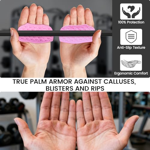 Losaria Anti-Slip Workout Grips, Women Weight Lifting Gym Pads for Pull Up - image 4