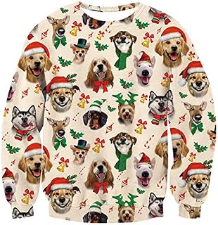 AIDEAONE Men Women Ugly Christmas Jumper Sweatshirt Xmas Long Sleeve T-shirt S-XXL