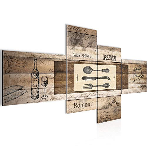 Runa Art Murale Soggiorno Wood di Cucina Marrone 4...