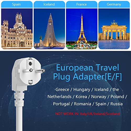 BESTEK European Travel Plug Adapter, Power Strip with USB C PD 20W and 3 USB Ports, 3 Side Wide Outlet Extender, 5ft EU Extension Cord, Detachable Base, Mountable Power Cube4