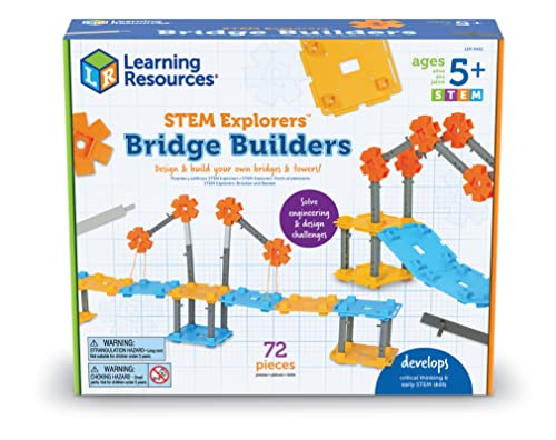 Image of Learning Resources STEM Explorers Bridge Builders - Building Science Toys, Fine Motor Skills, Toddler Explorer Kit, Gifts for Boys and Girls