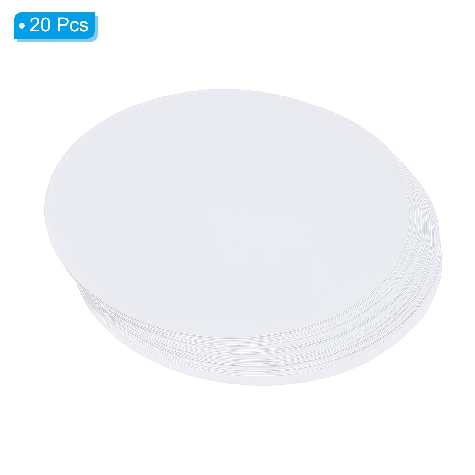 Autocollants Ronds Pour Sol - Lot De 20 - Blanc - PVC Imperméable 3.5"