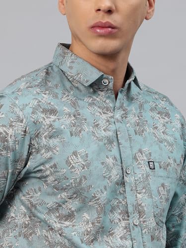 Image of Majestic Man Men's Stylish Floral Print Slim Fit Casual Shirt - Pure Cotton| Full Sleeve | Trendy & Comfortable