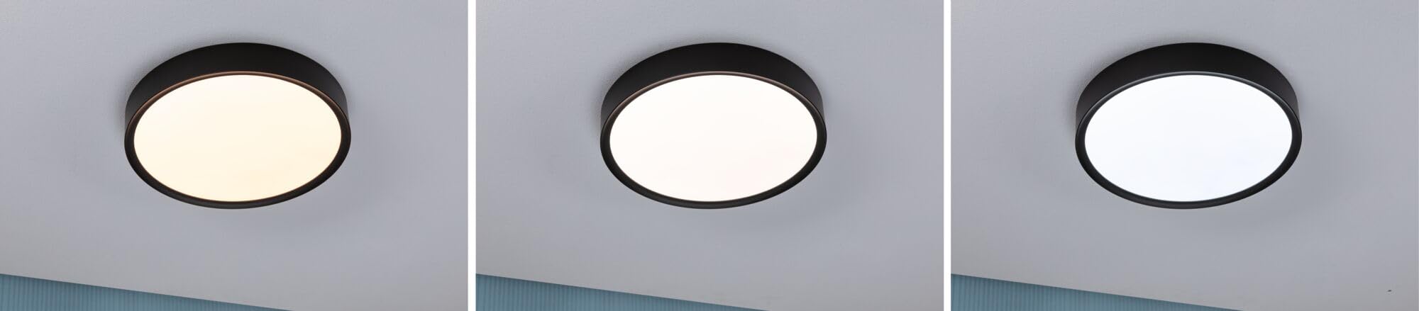 Paulmann 71086 LED Deckenleuchte Selection Bathroom Tega IP44 White Switch 1200lm 230V 22,5W Schwarz matt Badleuchte Badleuchte
