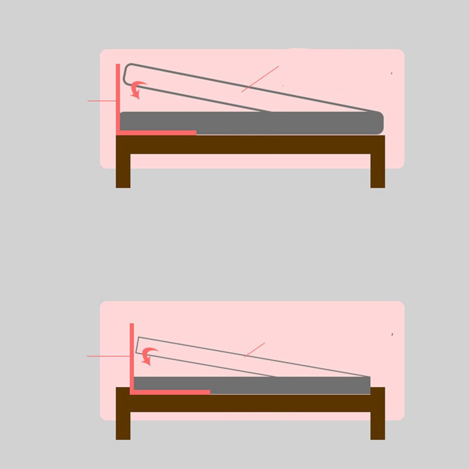 Brrnoo Barandilla de Cama en Forma de U para Personas Mayores, Sin Perforación, Correas Ajustables, Reposabrazos Acolchado de Espuma, Acero Inoxidable, Ajustable a Colchones (Riel de Cama en Forma