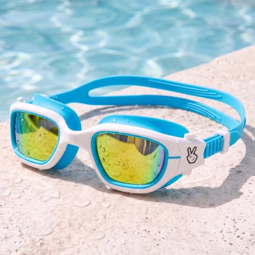 Image of Vvinca Kids Swim Goggles, Swimming Goggles for Kids 3-14 Anti-Fog UV Protection No Leak Pool Glasses for Boys Girls