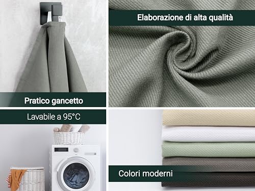 ZOLLNER 5 strofinacci, cotone-lino, 50x70 cm, super assorbenti, senza pelucchi - lavabili a 60°C - grigio scuro - qualità gastronomica - certificato Oeko Tex® - immagine 5