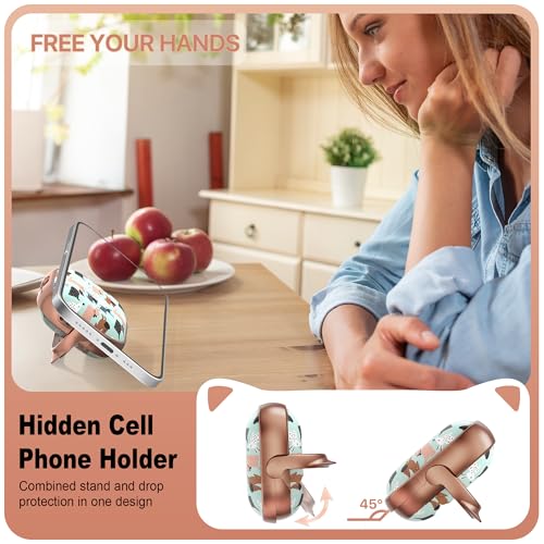 RFUNGUANGO AirPods 4 Case for Women Girly Cat Case Rose Gold Dog — view 3