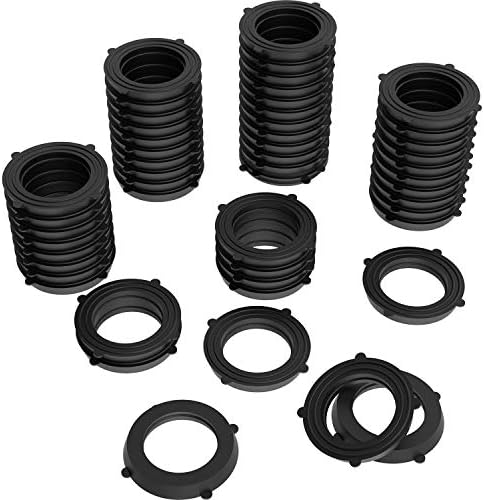 50 Pack Garden Hose Washers Rubber Washers Seals, Self Locking Tabs Keep Washer Firmly Set Inside Fittings for 3/4 Inch Garden Hose and Water Faucet (50 Pack)