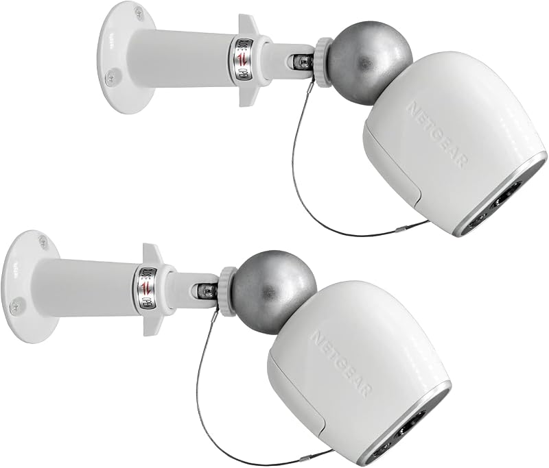 (Metal 2 Pack) 360 Degree Adjustable Security Wall Mount Equipped with Security Rope,Compatible with Magnetic Arlo pro/Arlo pro 2 and SimpliSafe Outdoor Security Camera